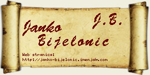 Janko Bijelonić vizit kartica